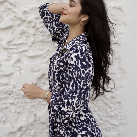 ZARA Navy Blue White Printed Midi Shirt Dress Size XL
Kaftan‎ Boho Work Vacation - Picture 5 of 15